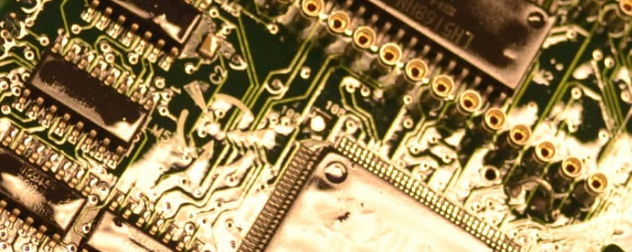 Conformal-coated circuit board assembled at GC Controls