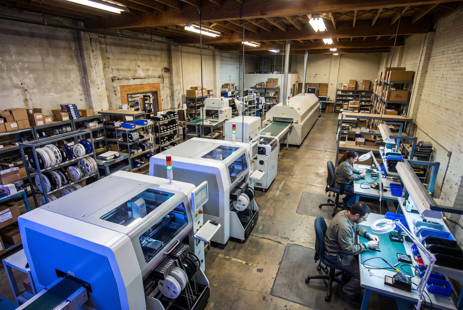 Overview of the GC Controls production floor in Greene, New York
