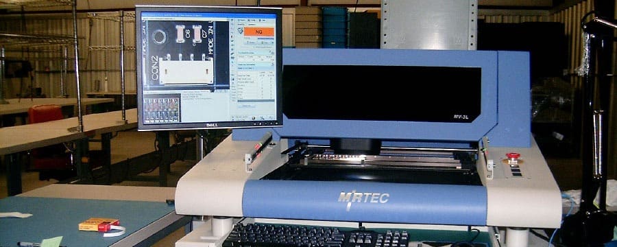 MIRTEC MV-3L automated optical inspection machine on the GC Controls production floor