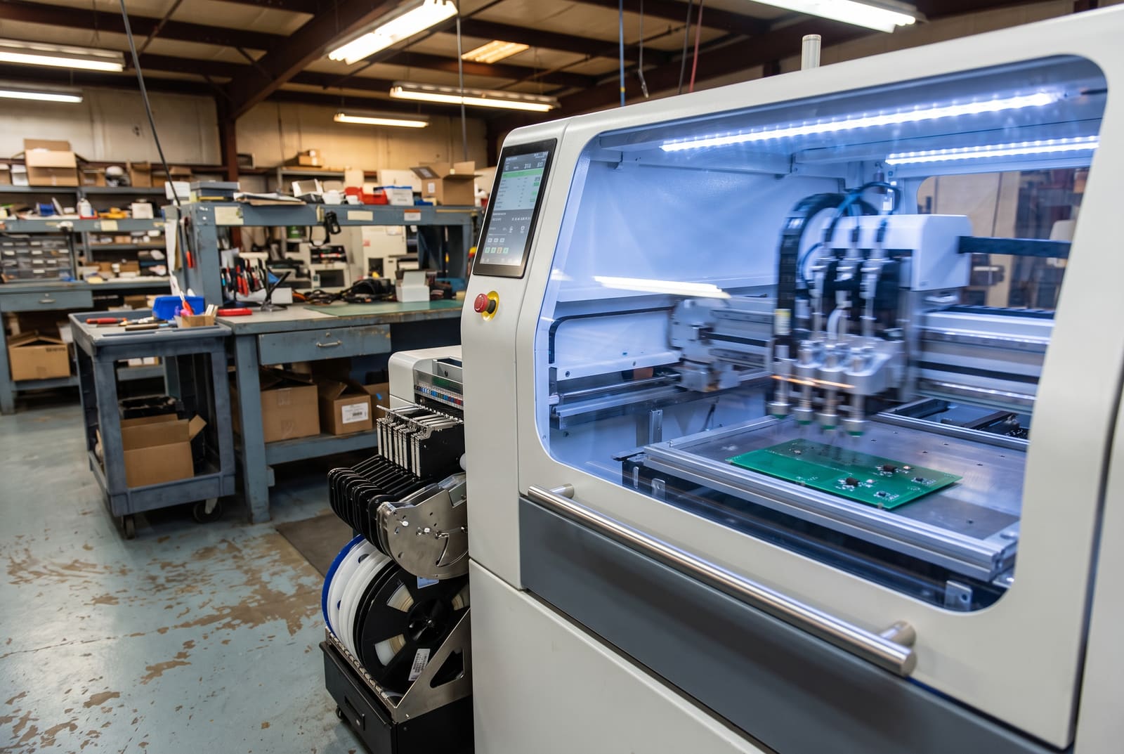 Surface mount pick-and-place line on the GC Controls production floor